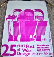 BLACKBURN MUSEUM AND ART GALLERY '25 YEARS OF POST WAR AND DESIGN' PROMO POSTER 1985