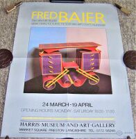 HARRIS MUSEUM AND ART GALLERY PRESTON 'FRED BAIER' SUPERB EXHIBITION POSTER 1985