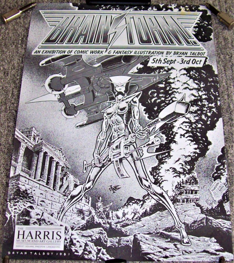 HARRIS MUSEUM AND ART GALLERY PRESTON RARE 'BRAIN STORM' EXHIBITION POSTER 