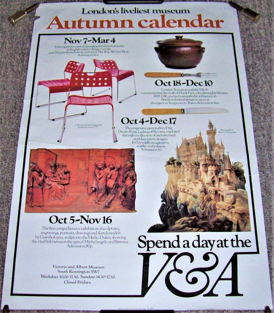 V&A MUSEUM REALLY FABULOUS & RARE 'AUTUMN CALENDAR' PROMOTIONAL POSTER FROM