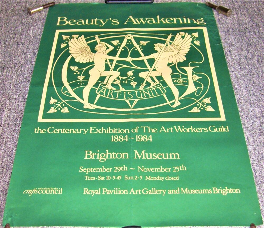 BRIGHTON MUSEUM STUNNING RARE 'BEAUTY'S AWAKENING' EXHIBITION PROMO POSTER 