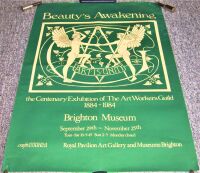 BRIGHTON MUSEUM STUNNING RARE 'BEAUTY'S AWAKENING' EXHIBITION PROMO POSTER 1979