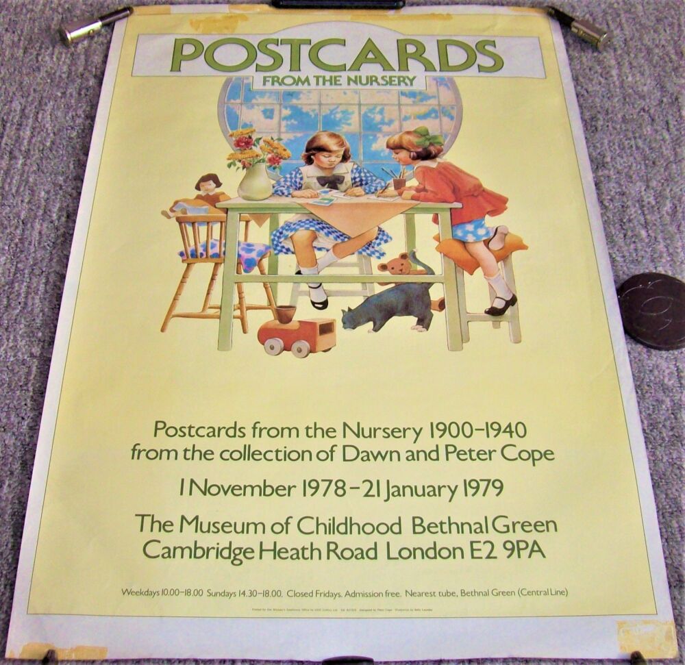 BETHNAL GREEN MUSEUM OF CHILDHOOD 'POSTCARDS FROM THE NURSERY' EXPO POSTER 