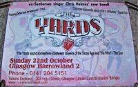 THE YARDS FABULOUS CONCERT FLYER SUNDAY 22nd OCTOBER 2006 GLASGOW BARROWLAND 2