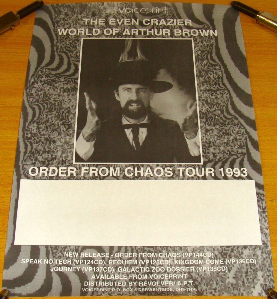 THE CRAZY WORLD OF ARTHUR BROWN FABULOUS U.K. CONCERT TOUR BLANK POSTER 199