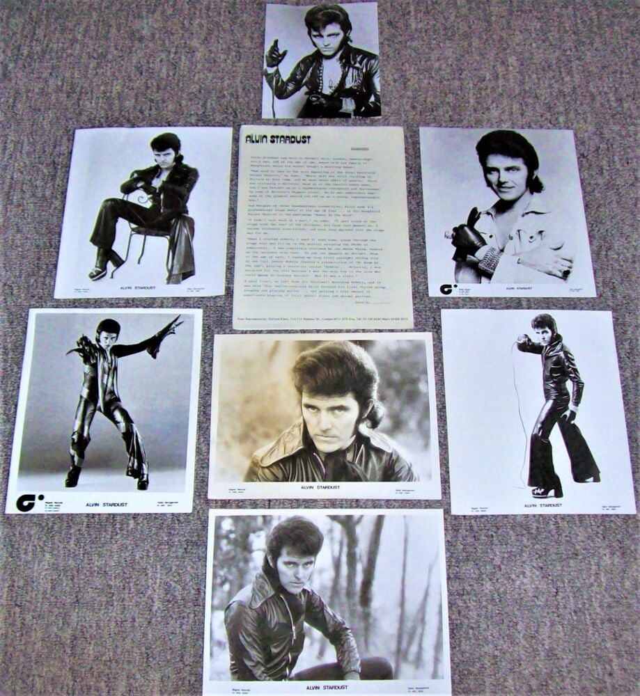 ALVIN STARDUST STUNNING AND RARE U.K. RECORD COMPANY PROMO PRESS RELEASE 19