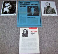 NEIL SEDAKA ABSOLUTELY STUNNING U.K. RECORD COMPANY PROMO PRESS RELEASE 1974