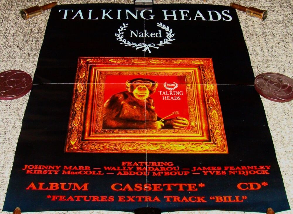 TALKING HEADS STUNNING RARE U.K. RECORD COMPANY PROMO POSTER 'NAKED' ALBUM 