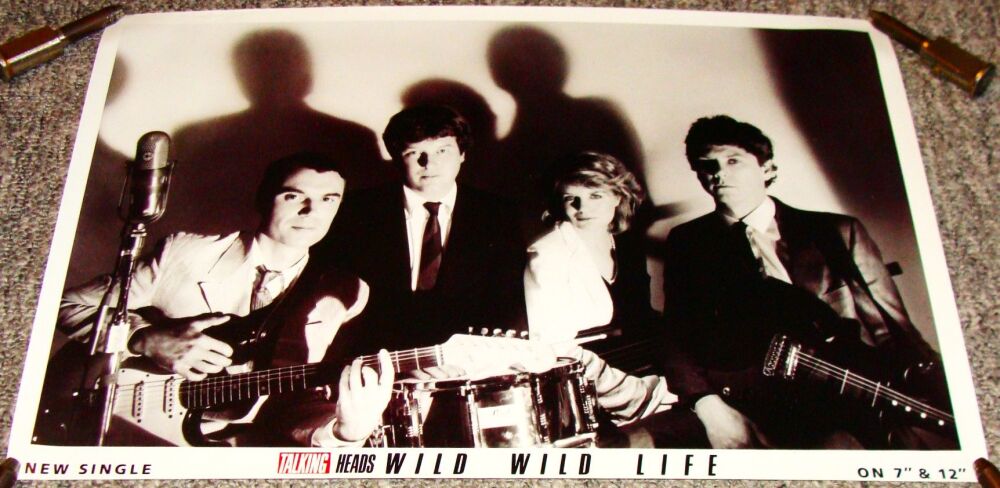 TALKING HEADS RARE U.K. RECORD COMPANY PROMO POSTER 'WILD WILD LIFE' SINGLE