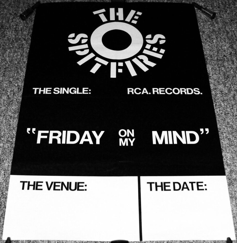 THE SPITFIRES SUPERB RARE UK RECORD COMPANY PROMO & TOUR BLANK POSTER FROM 