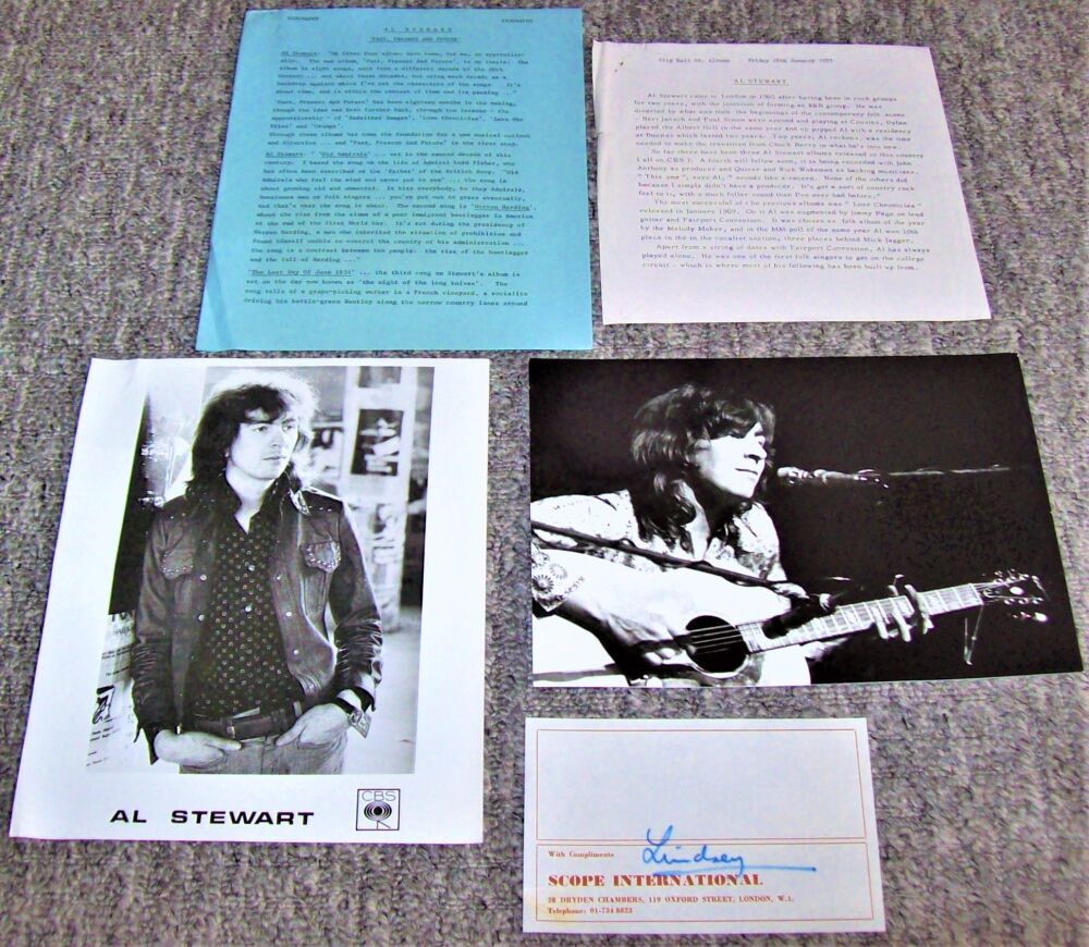 AL STEWART UK REC COM PROMO PRESS RELEASE 'PAST, PRESENT AND FUTURE' ALBUM 