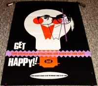 ELVIS COSTELLO BARNEY BUBBLES U.K. RECORD COMPANY PROMO POSTER 'GET HAPPY' 1980