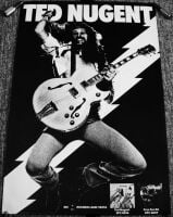 TED NUGENT STUNNING RARE U.K. RECORD COMPANY PROMO POSTER FIRST TWO ALBUMS 1976