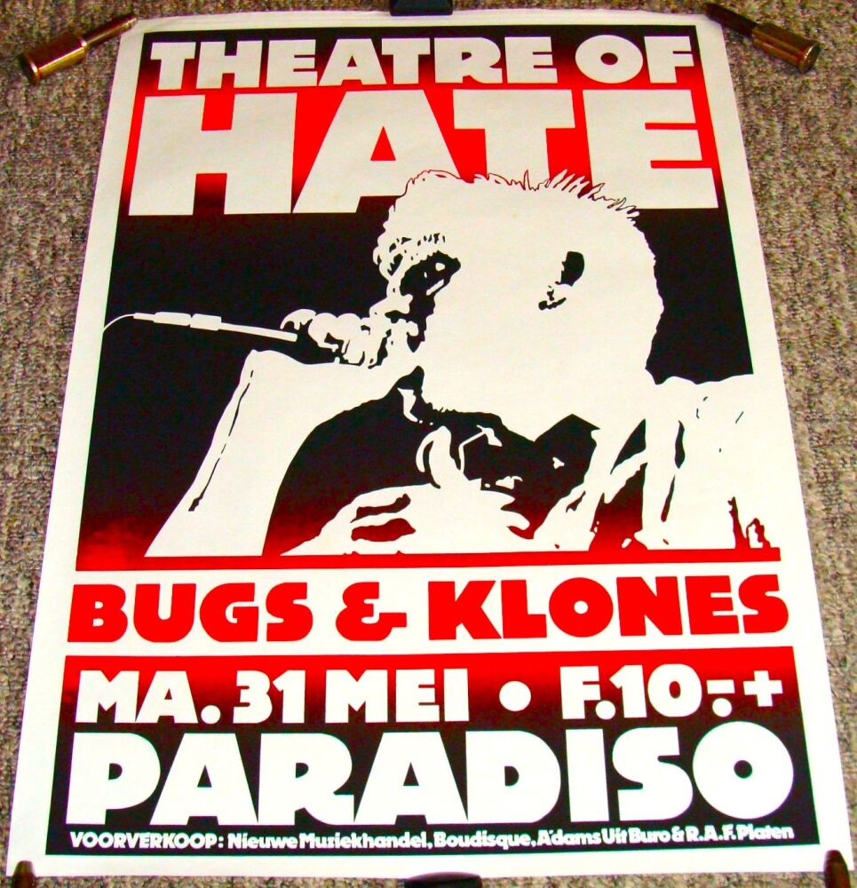 THEATRE OF HATE STUNNING AND RARE CONCERT POSTER MAY 1982 PARADISO AMSTERDA