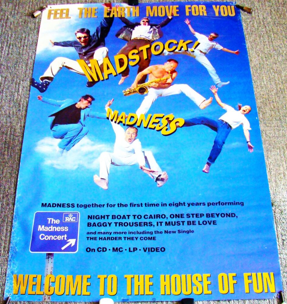 MADNESS SUPERB U.K. RECORD COMPANY PROMO POSTER FOR 'MADSTOCK!' LIVE ALBUM 