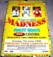MADNESS CONCERT POSTER SUNDAY 7th JUNE 1998 'MADSTOCK IV' FINSBURY PARK LONDON