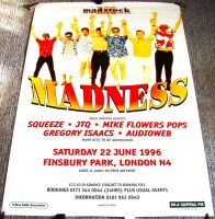 MADNESS FESTIVAL POSTER 'MADSTOCK III' SATURDAY 22nd JUNE 1996 FINSBURY PARK UK