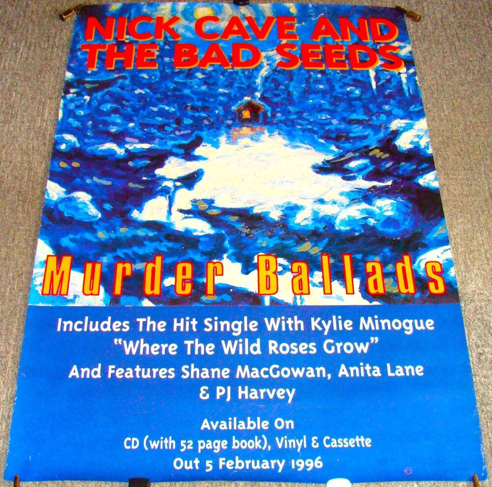 NICK CAVE AND THE BAD SEEDS UK REC COM PROMO POSTER 'MURDER BALLADS' ALBUM 