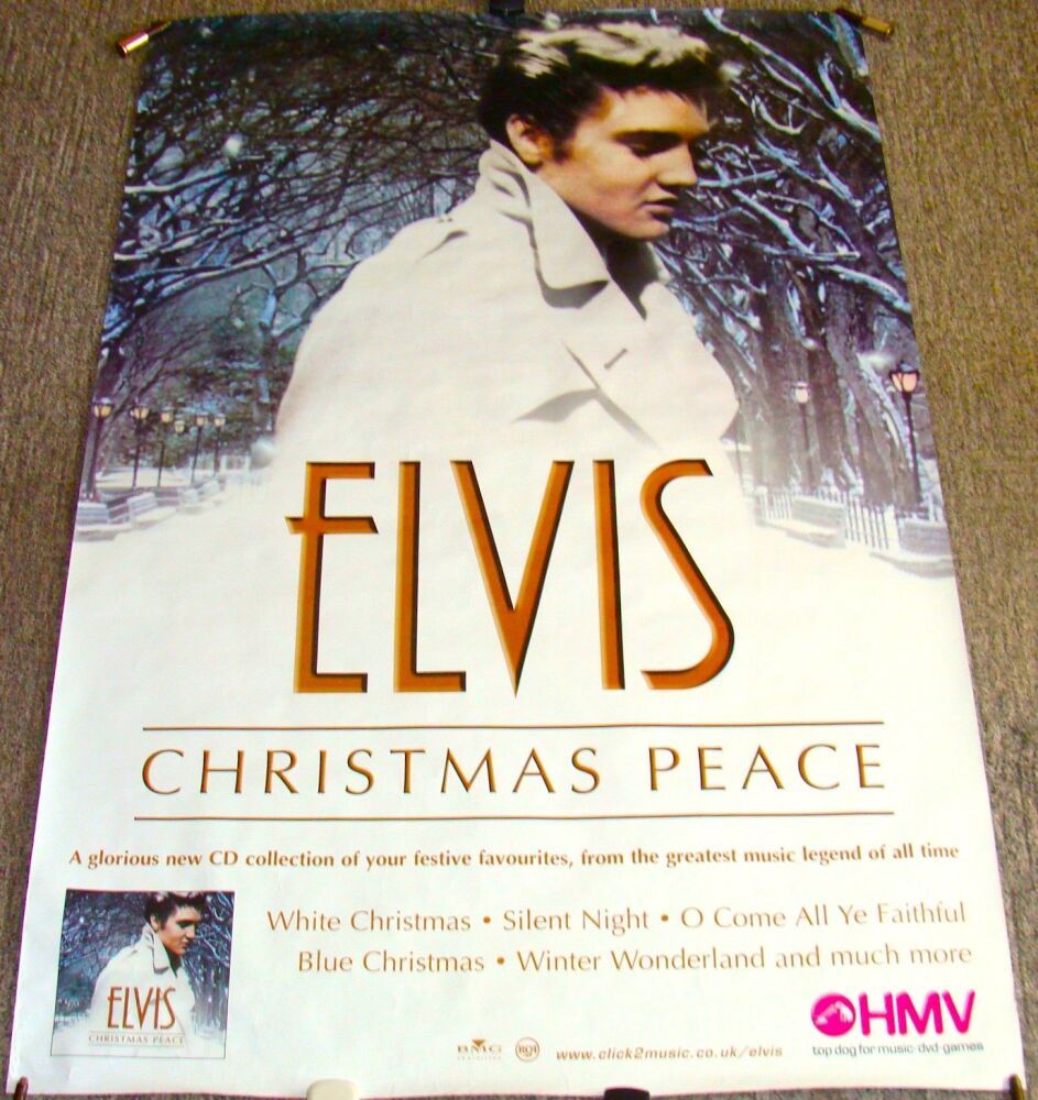 ELVIS PRESLEY SUPERB UK RECORD COMPANY PROMO POSTER 'CHRISTMAS PEACE' ALBUM