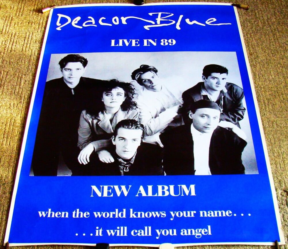 DEACON BLUE UK REC COM PROMO POSTER 'WHEN THE WORLD KNOWS YOUR NAME' ALBUM 