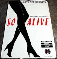 BAUHAUS LOVE AND ROCKETS U.K. RECORD COMPANY PROMO POSTER 'SO ALIVE' SINGLE 1989