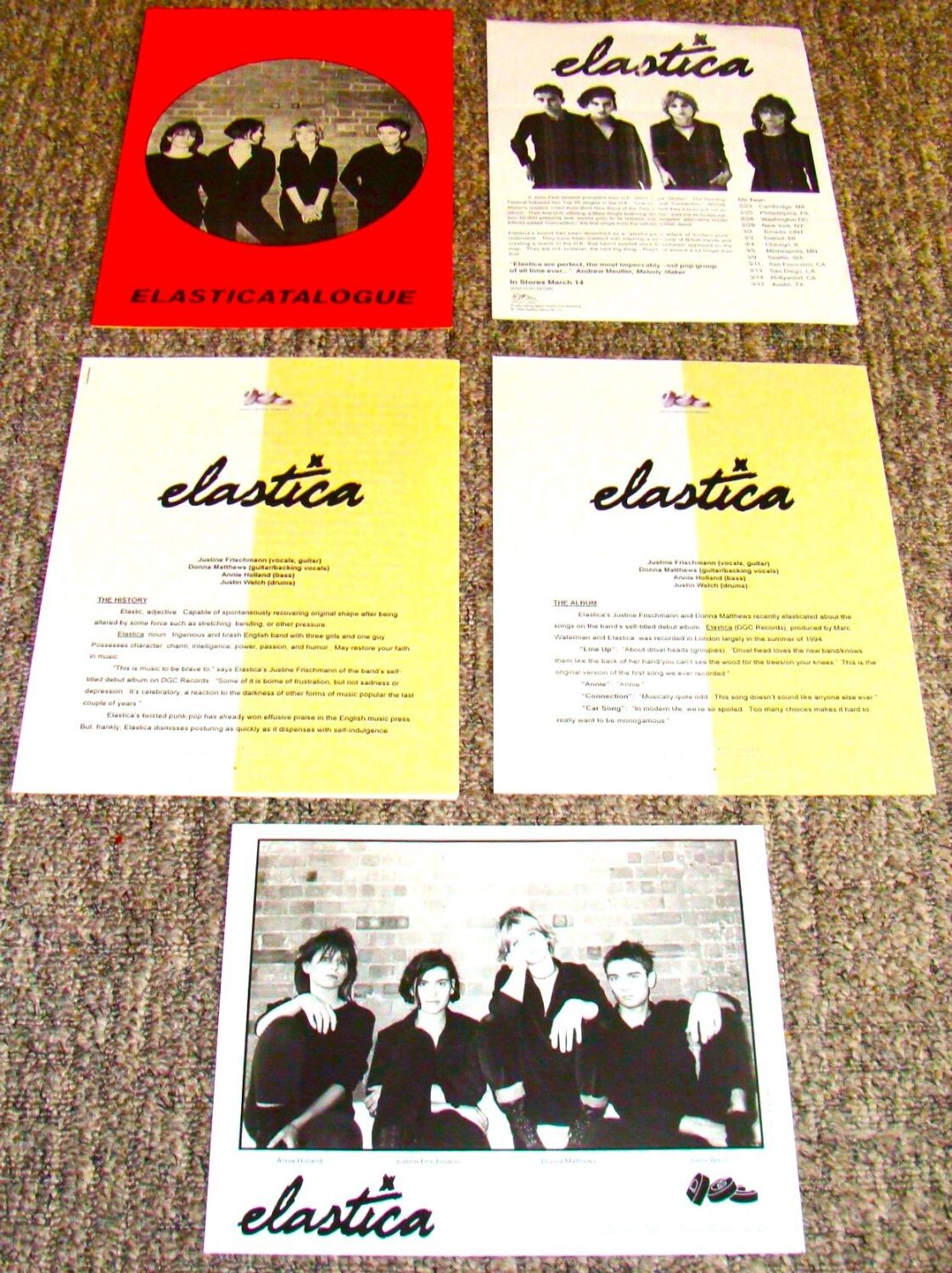 ELASTICA STUNNING RARE UK RECORD COMPANY PRESS KIT SELF TITLED DEBUT ALBUM 