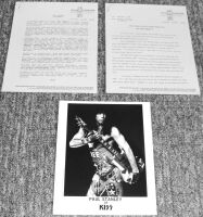 KISS PAUL STANLEY SUPERB U.S. PRESS KIT 'SPECIAL SOLO CLUB TOUR' FEB-MARCH 1989