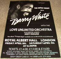 BARRY WHITE SUPERB CONCERTS POSTER 8th & 9th APRIL 1988 ROYAL ALBERT HALL LONDON