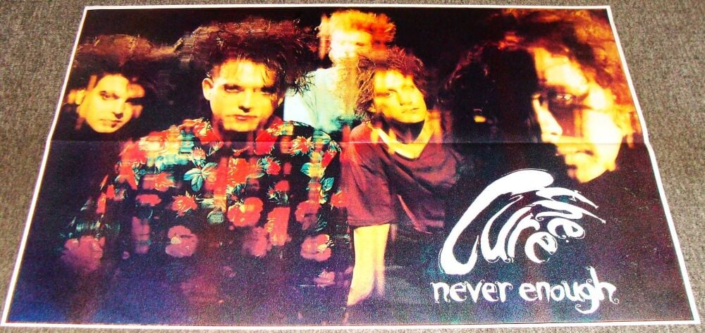 THE CURE STUNNING U.K. RECORD COMPANY PROMO POSTER 'NEVER ENOUGH' SINGLE 19