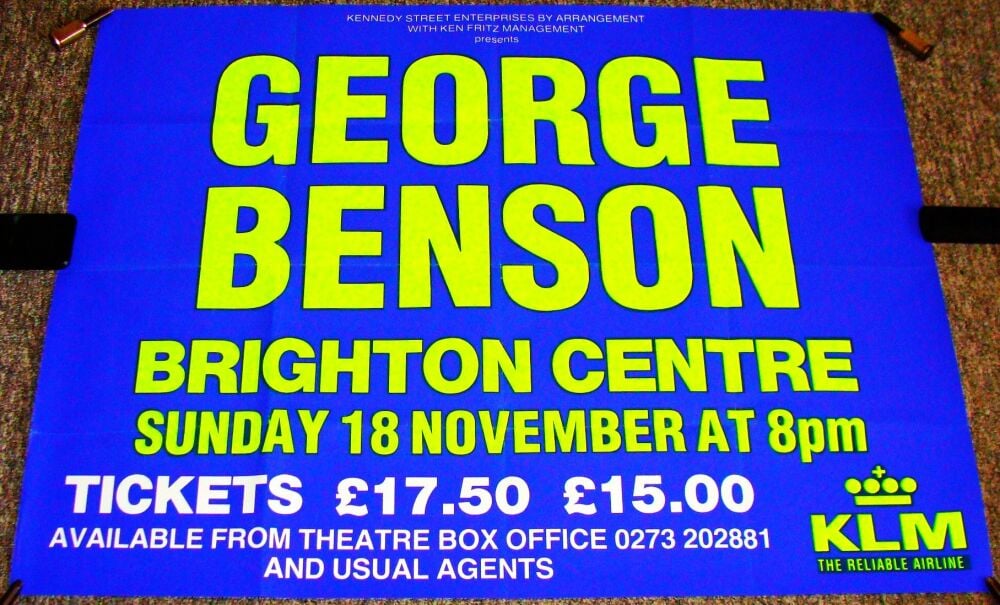 GEORGE BENSON STUNNING CONCERT POSTER SUNDAY 18th NOVEMBER 1990 BRIGHTON CE