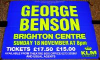 GEORGE BENSON STUNNING CONCERT POSTER SUNDAY 18th NOVEMBER 1990 BRIGHTON CENTRE