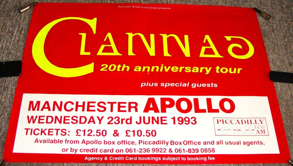 CLANNAD REALLY SUPERB CONCERT POSTER WEDNESDAY 23rd JUNE 1993 MANCHESTER AP