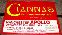 CLANNAD REALLY SUPERB CONCERT POSTER WEDNESDAY 23rd JUNE 1993 MANCHESTER APOLLO