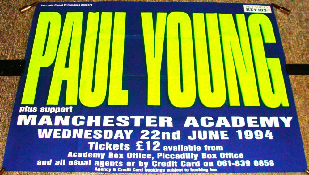 PAUL YOUNG FABULOUS CONCERT POSTER WEDNESDAY 22nd JUNE 1994 MANCHESTER ACAD