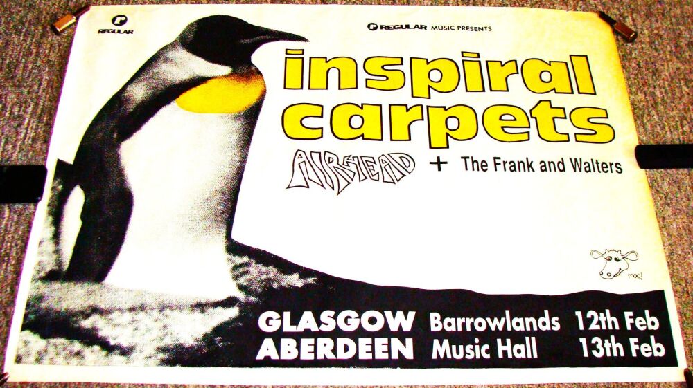 INSPIRAL CARPETS SUPERB RARE CONCERTS POSTER 12th & 13th FEBRUARY 1992 SCOT