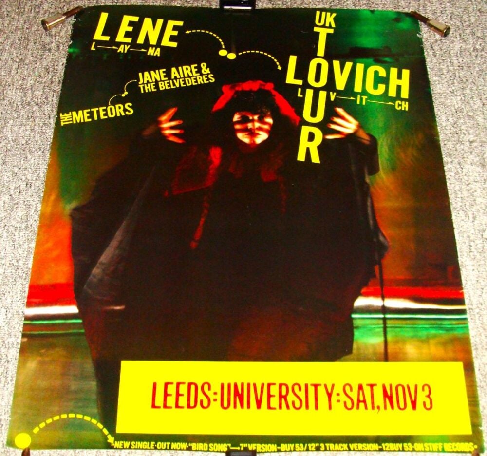 LENE LOVICH JANE AIRE THE METEORS CONCERT POSTER SAT 3rd NOV 1979 LEEDS UNI