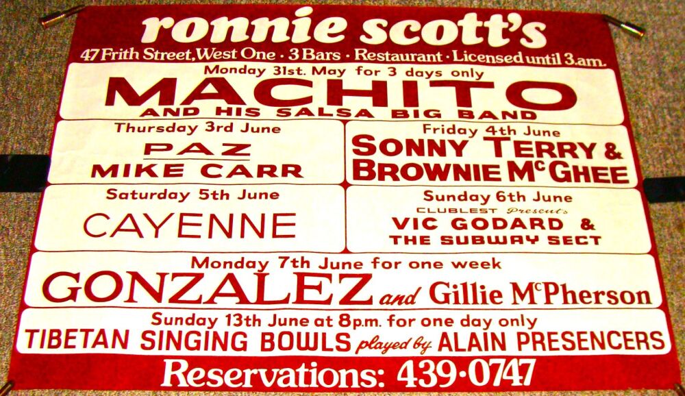 VIC GODDARD & SUBWAY SECT CONCERT POSTER SUN 6th JUNE 1982 RONNIE SCOTTS LO