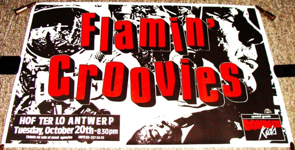 FLAMIN' GROOVIES STUNNING CONCERT POSTER TUE 20th OCT 1987 HOF TER LO IN AN