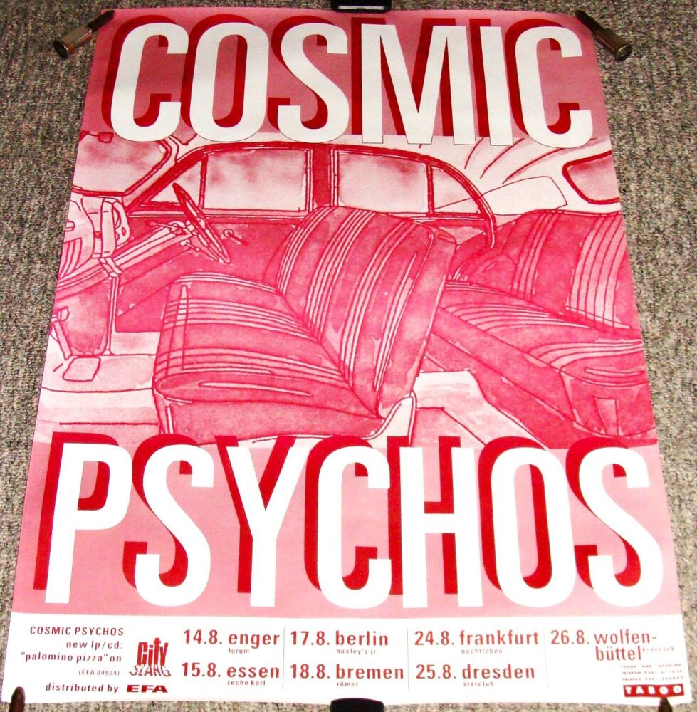 COSMIC PSYCHOS REALLY FABULOUS AND RARE GERMAN CONCERTS TOUR POSTER FROM 19