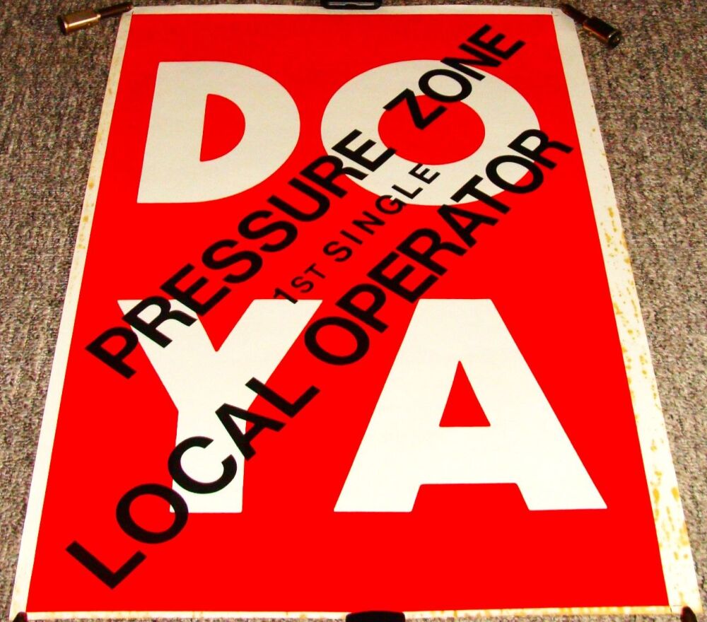 PRESSURE ZONE UK RECORD COMPANY PROMO POSTER 'LOCAL OPERATOR' DEBUT SINGLE 