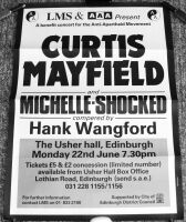 CURTIS MAYFIELD MICHELLE SHOCKED CONCERT POSTER MON 22nd JUNE 1987 USHER HALL UK