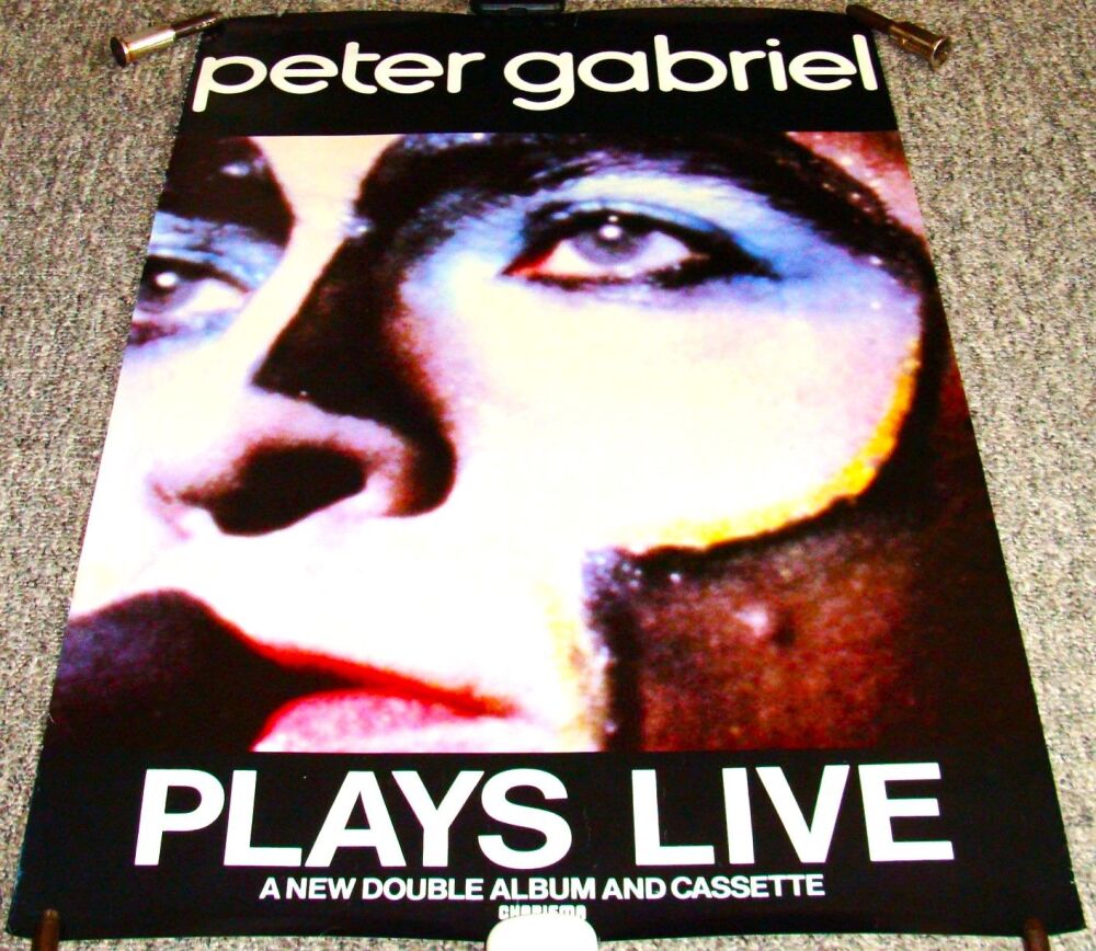 GENESIS PETER GABRIEL U.K. RECORD COMPANY PROMO POSTER 'PLAYS LIVE' ALBUM 1