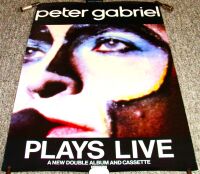 GENESIS PETER GABRIEL U.K. RECORD COMPANY PROMO POSTER 'PLAYS LIVE' ALBUM 1983