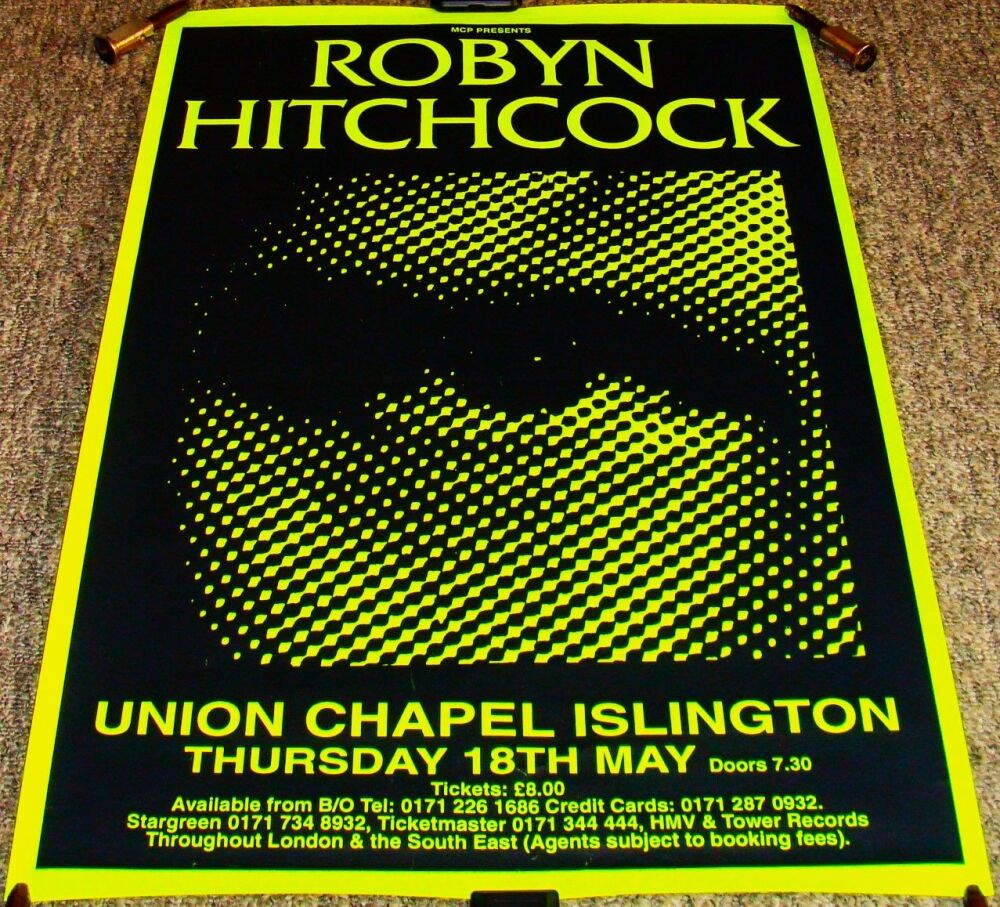 ROBYN HITCHCOCK CONCERT POSTER THURSDAY 18th MAY 1995 UNION CHAPEL ISLINGTO