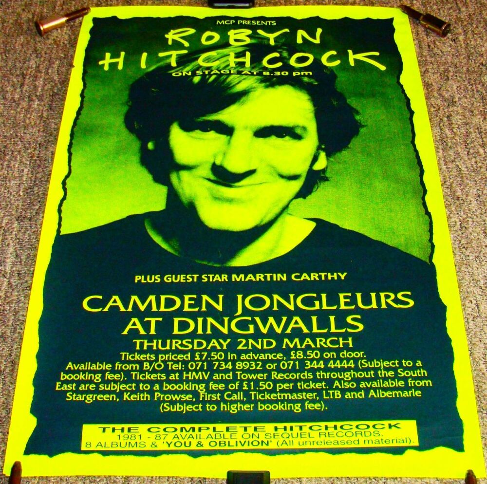 ROBYN HITCHCOCK CONCERT POSTER THUR 2nd MARCH 1995 DINGWALLS CAMDEN LONDON 