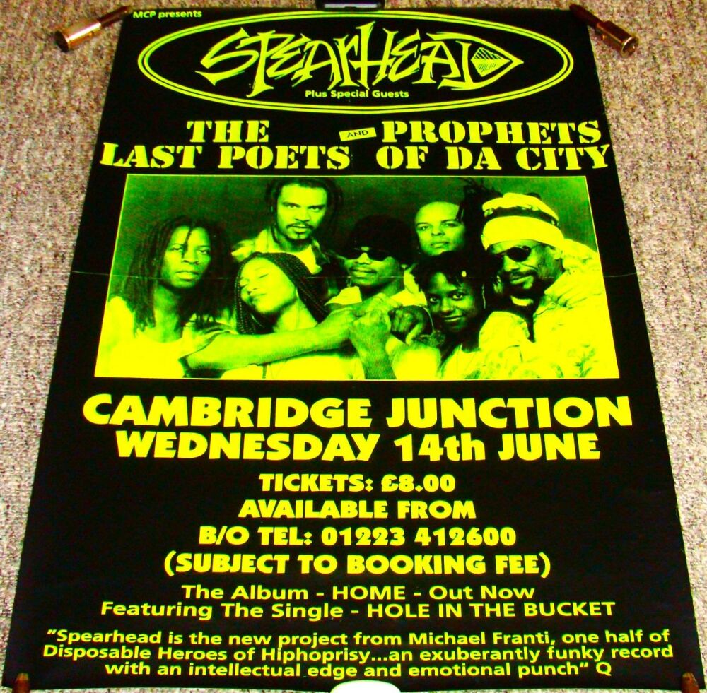 SPEARHEAD SUPERB CONCERT POSTER WEDNESDAY 14th JUNE 1994 CAMBRIDGE JUNCTION