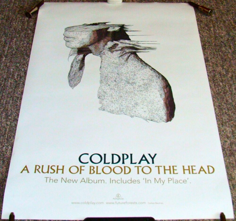 COLDPLAY U.K. REC COM PROMO POSTER FOR 'A RUSH OF BLOOD TO THE HEAD' ALBUM 