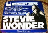 STEVIE WONDER SUPERB TICKETS NOW ON SALE CONCERTS POSTER MAY 1989 WEMBLEY ARENA