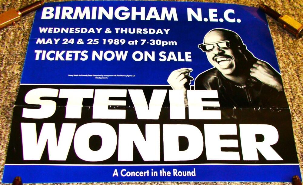 STEVIE WONDER STUNNING CONCERTS POSTER 24th & 25th MAY 1989 BIRMINGHAM NEC 