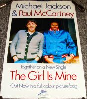 PAUL McCARTNEY MICHAEL JACKSON U.K. PROMO POSTER 'THE GIRL IS MINE' SINGLE 1982